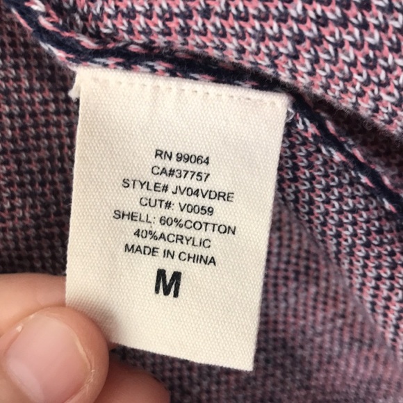 Billabong tribal print open fridge boho cardigan blue & pink sweater siz… - Picture 8 of 11